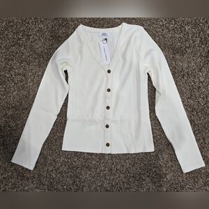 Yvetteg23 The Drop Button-Up Cardigan Cream NWT SIZE M